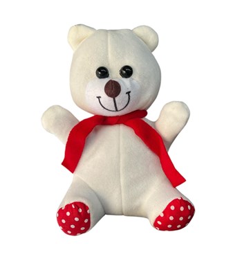 Kırmızı Atkılı Beyaz Ayıcık