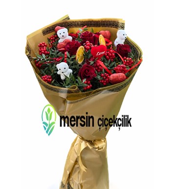Mersin Çiçek Siparişi, Gül Buketi, Kokina Çiçeği, 